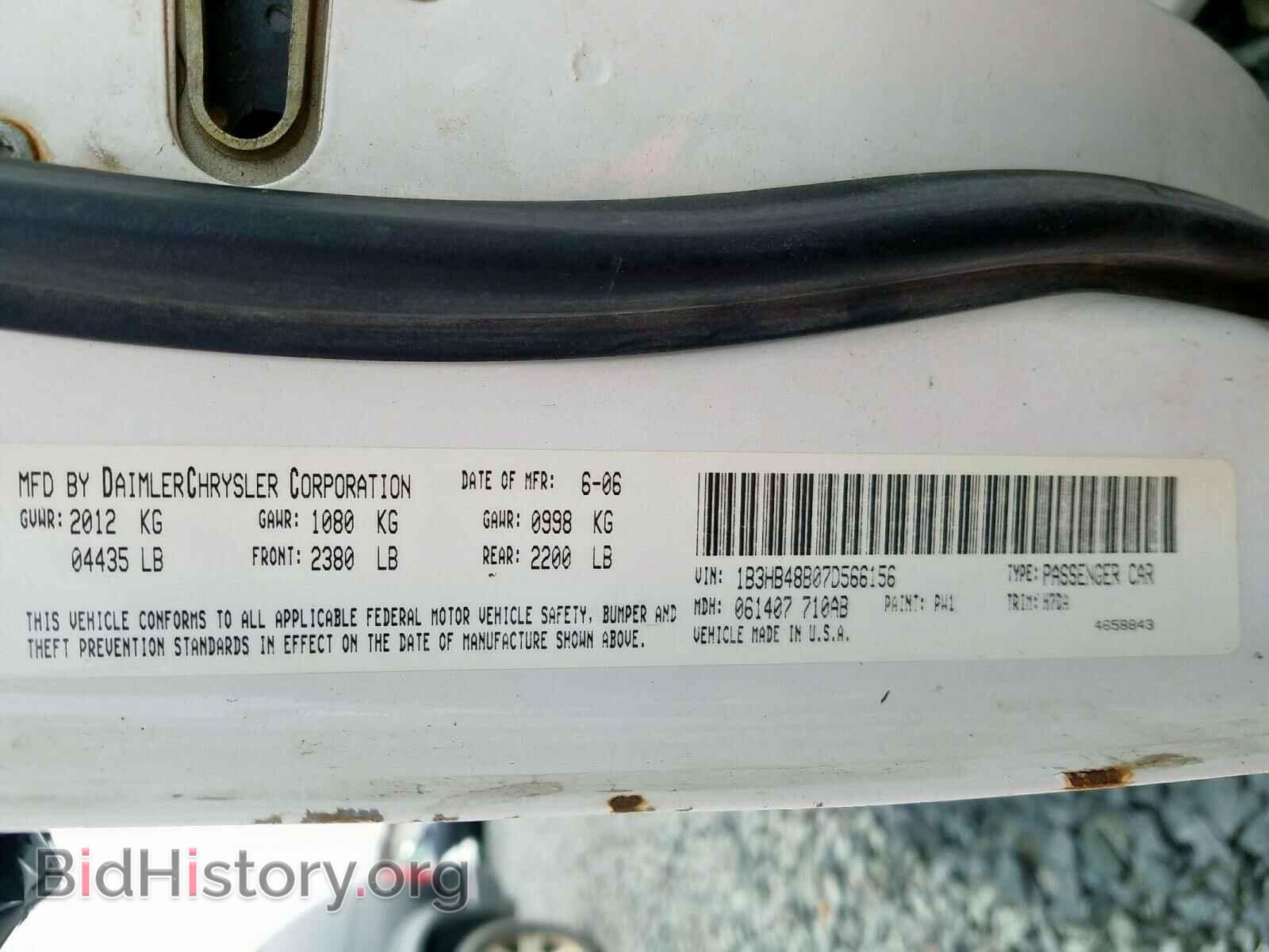 2007 DODGE CALIBER - VIN: 1B3HB48B07D566156 - Photo 10