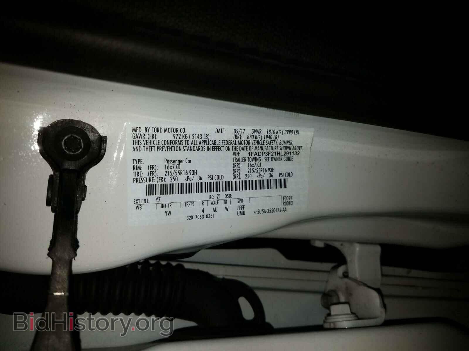 2017 FORD FOCUS - VIN: 1FADP3F21HL291132 - Фото 10
