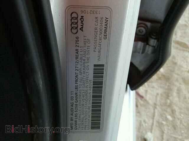 2012 AUDI A6 - VIN: WAUBGAFC8CN003406 - Фото 10