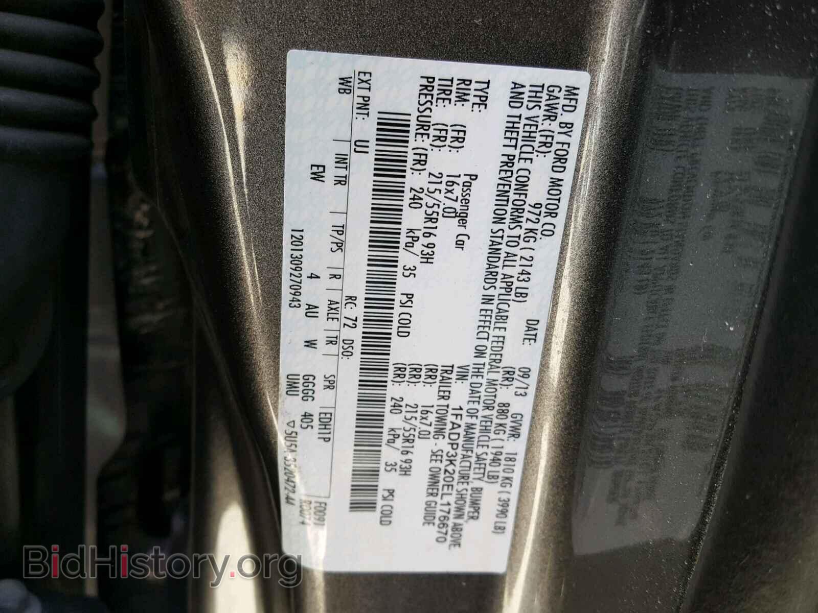 2014 FORD FOCUS - VIN: 1FADP3K20EL176670 - Фото 10