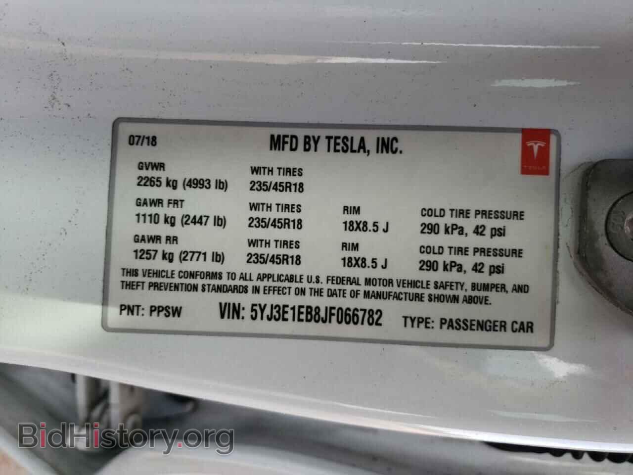 2018 TESLA MODEL 3 - VIN: 5YJ3E1EB8JF066782 - Фото 10