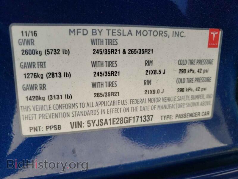 2016 Tesla MODEL S (VIN 5YJSA1E28GF171337) — photo 10 of 10