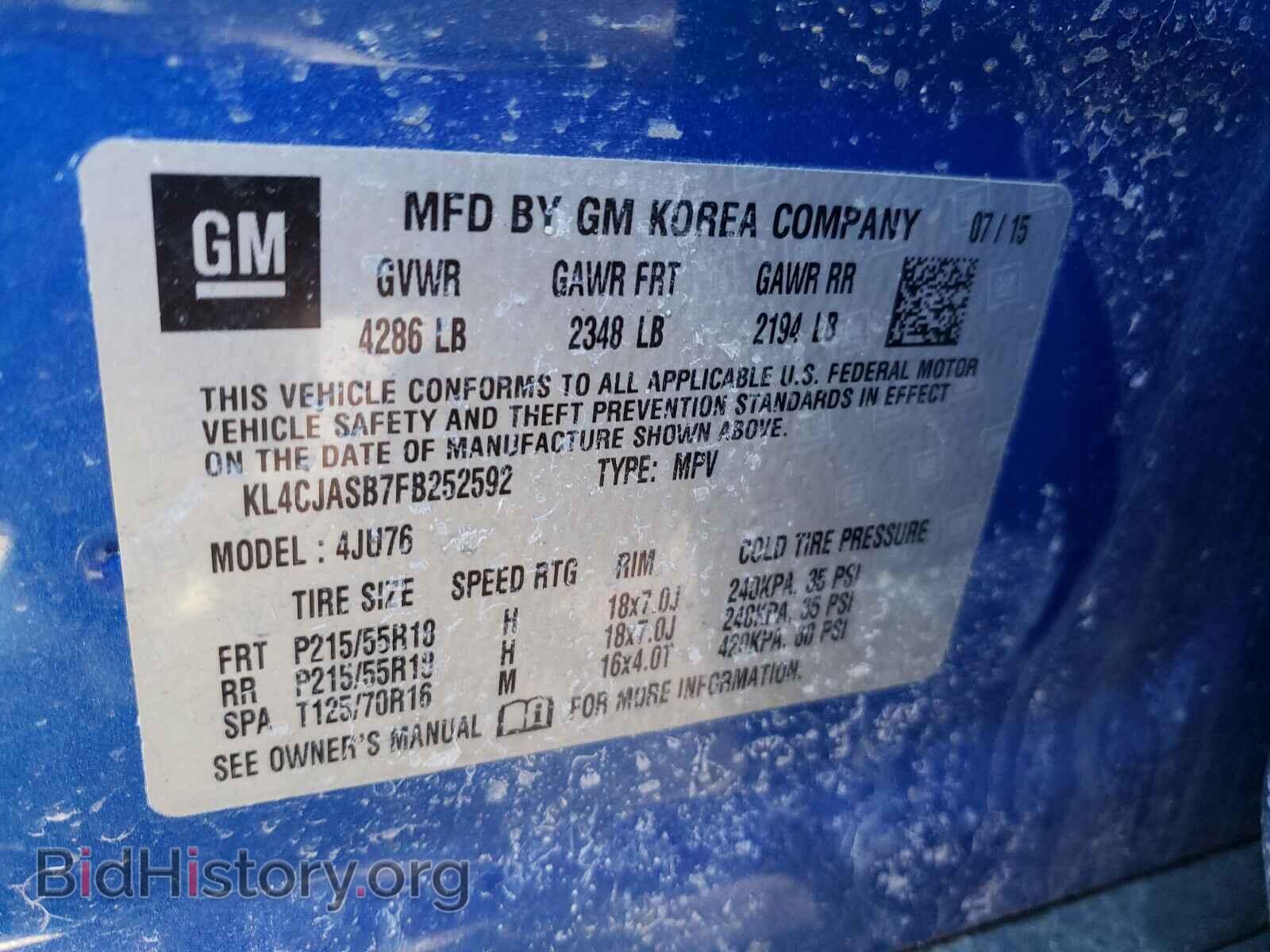 2015 BUICK ENCORE - VIN: KL4CJASB7FB252592 - Фото 10