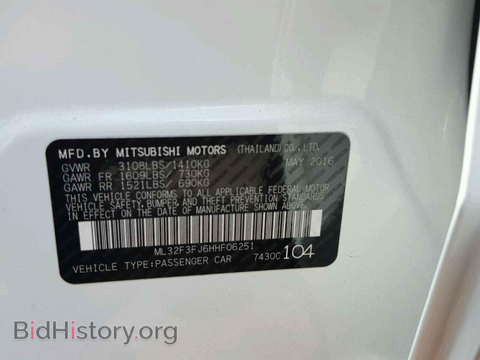 2017 MITSUBISHI MIRAGE - VIN: ML32F3FJ6HHF06251 - Фото 10
