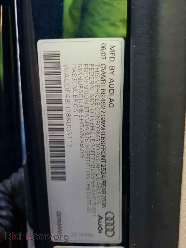 2008 AUDI A4 - VIN: WAUDF48H38K003117 - Фото 10