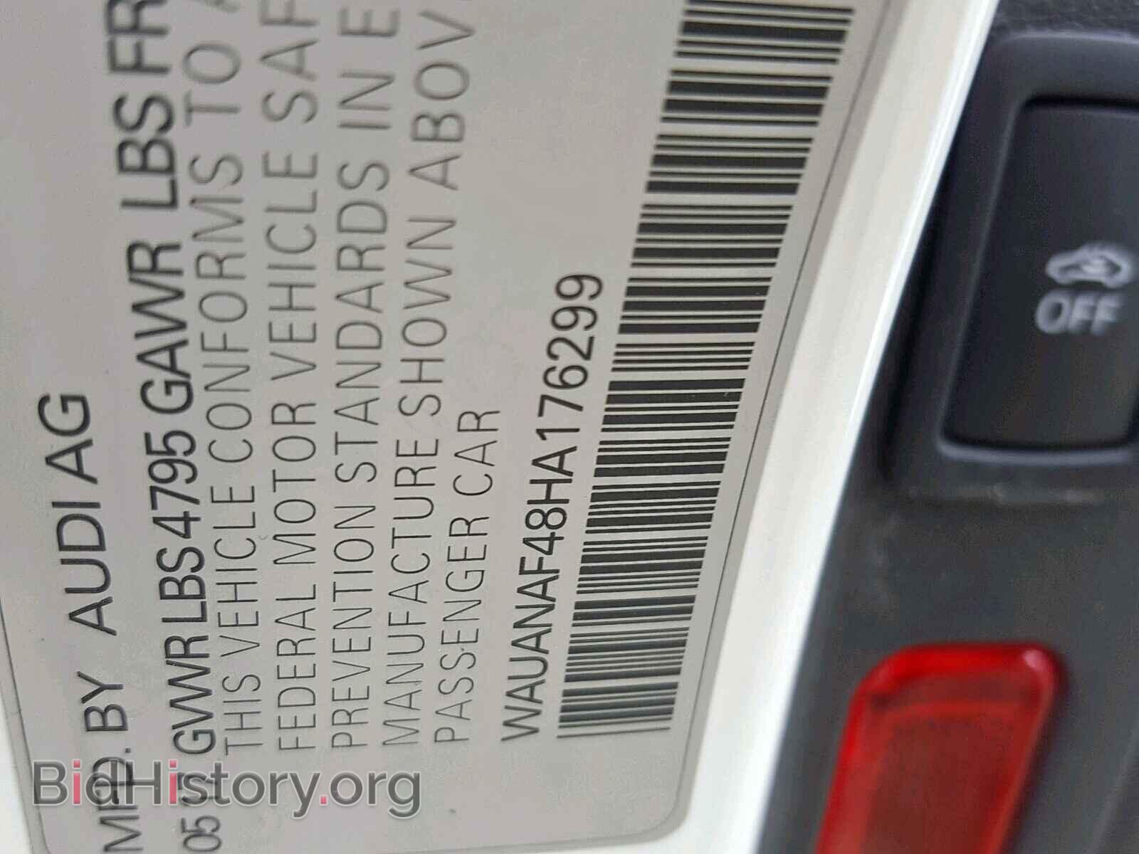 2017 AUDI A4 - VIN: WAUANAF48HA176299 - Фото 10