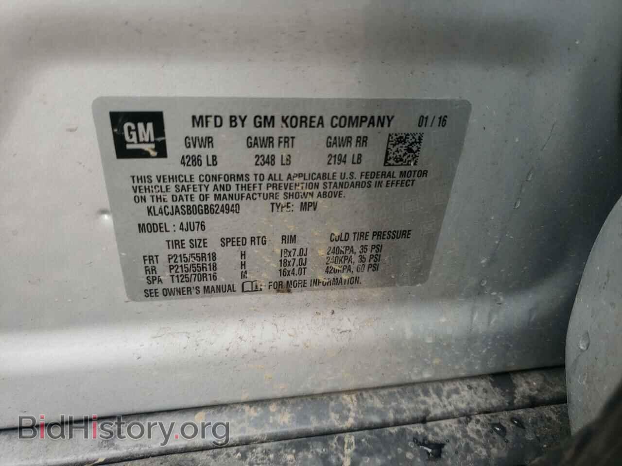 2016 BUICK ENCORE - VIN: KL4CJASB0GB624940 - Photo 10