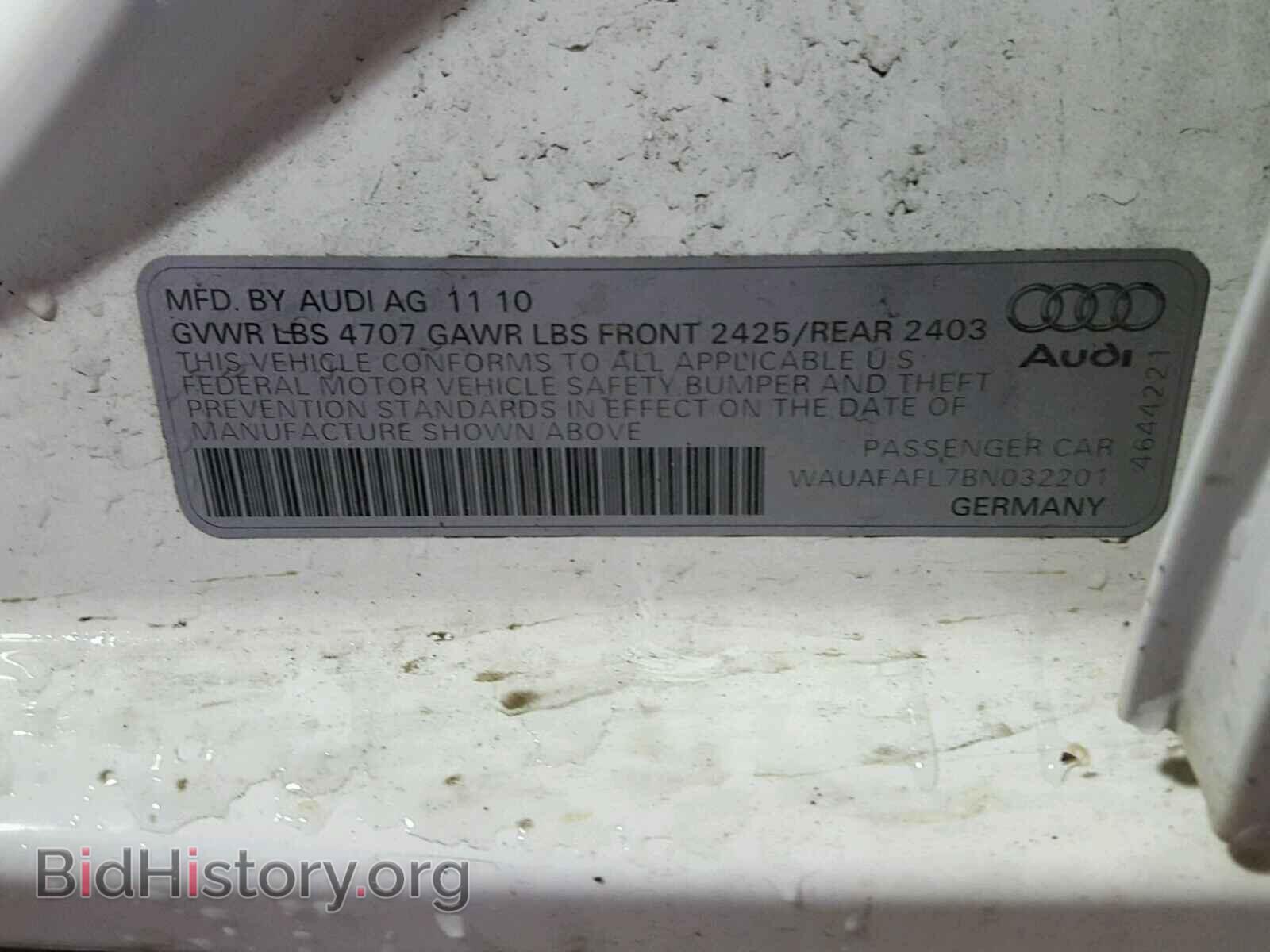 2011 AUDI A4 - VIN: WAUAFAFL7BN032201 - Photo 10