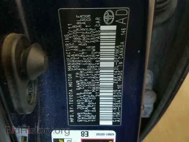 2011 TOYOTA COROLLA - VIN: 2T1BU4EE2BC746242 - Фото 10
