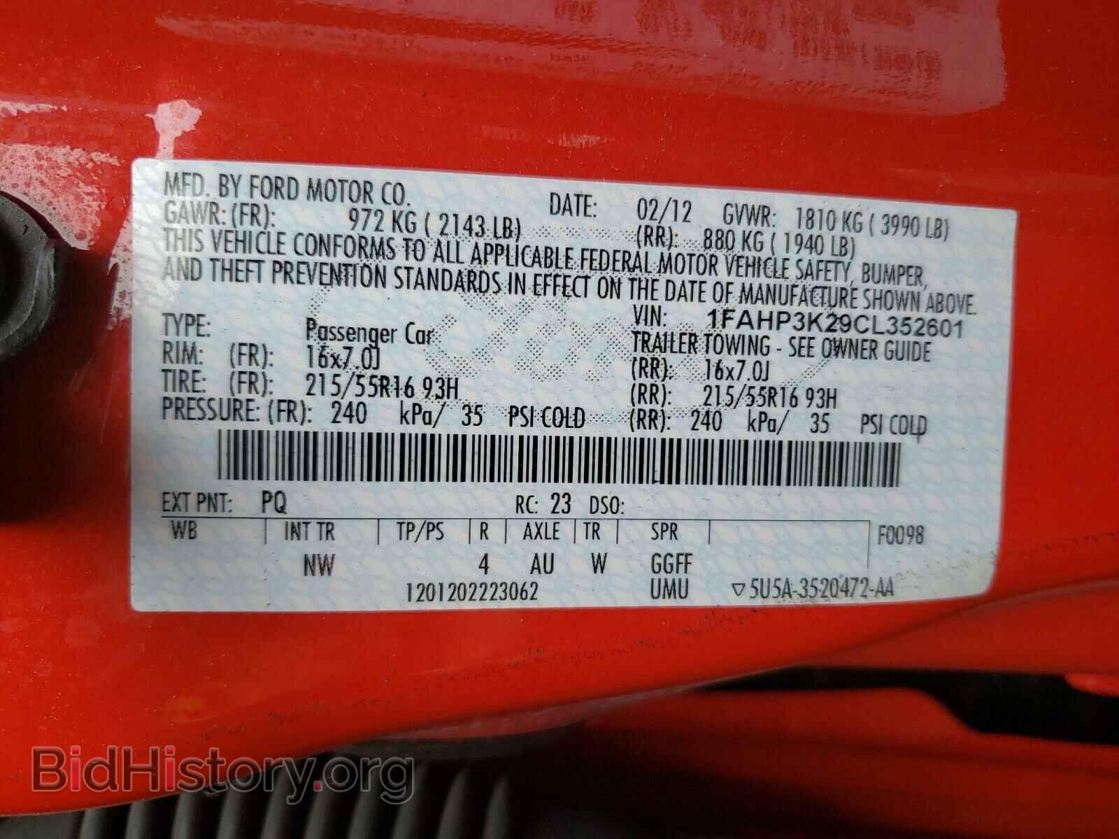 2012 FORD FOCUS - VIN: 1FAHP3K29CL352601 - Photo 10