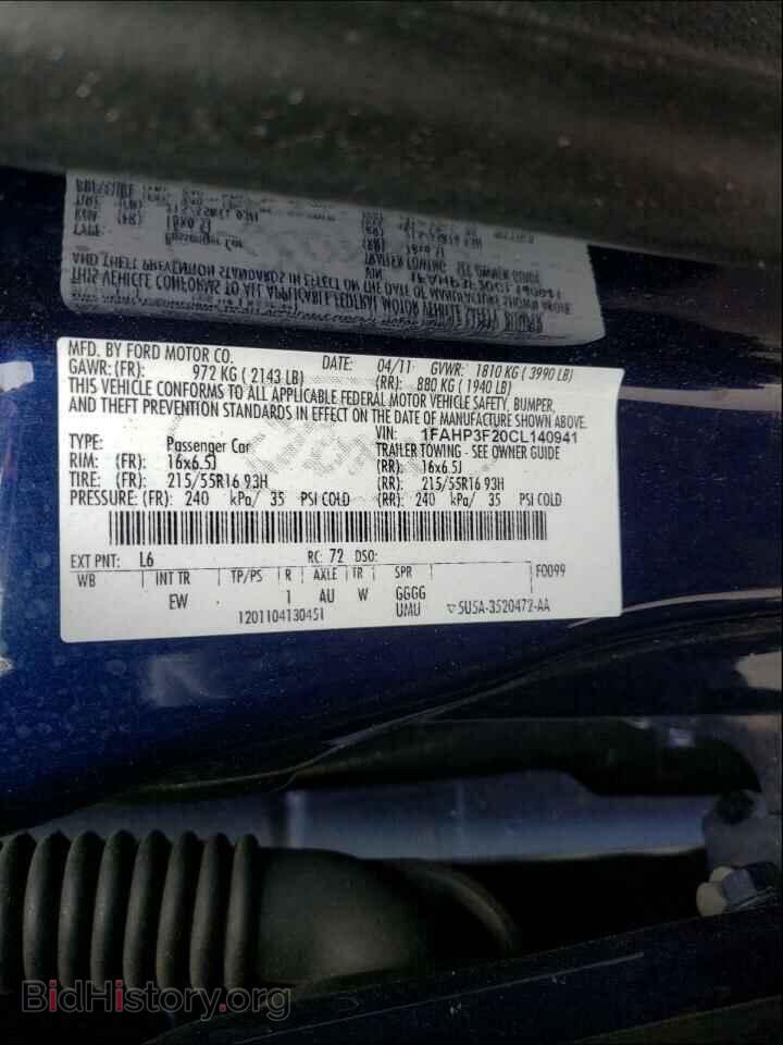 2012 FORD FOCUS - VIN: 1FAHP3F20CL140941 - Photo 10