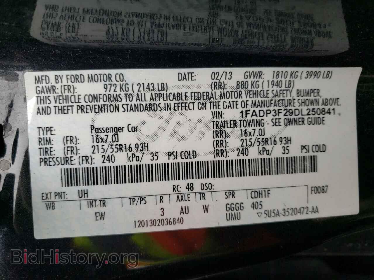 2013 FORD FOCUS - VIN: 1FADP3F29DL250841 - Фото 10