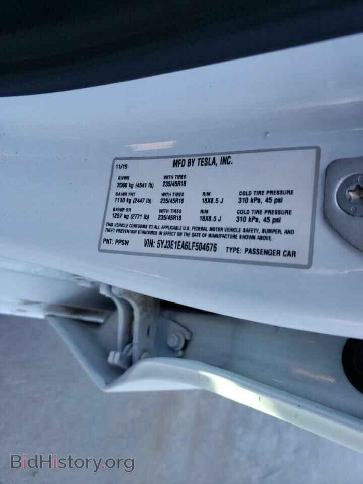 2020 TESLA MODEL 3 - VIN: 5YJ3E1EA6LF504676 - Фото 10