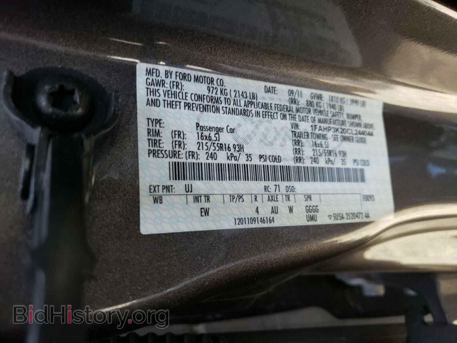 2012 FORD FOCUS - VIN: 1FAHP3K20CL244044 - Фото 10