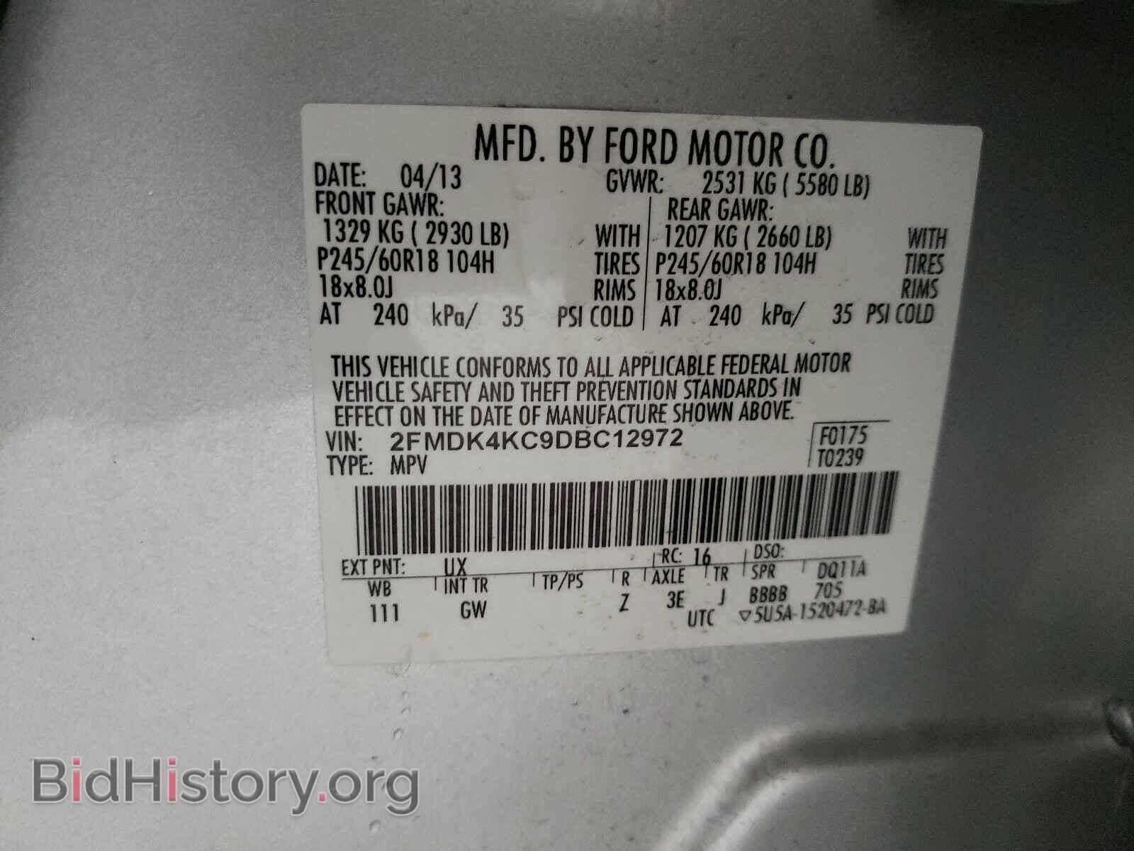 2013 FORD EDGE - VIN: 2FMDK4KC9DBC12972 - Photo 10