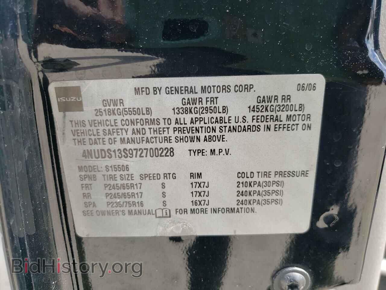 2007 ISUZU ASCENDER - VIN: 4NUDS13S972700228 - Photo 10