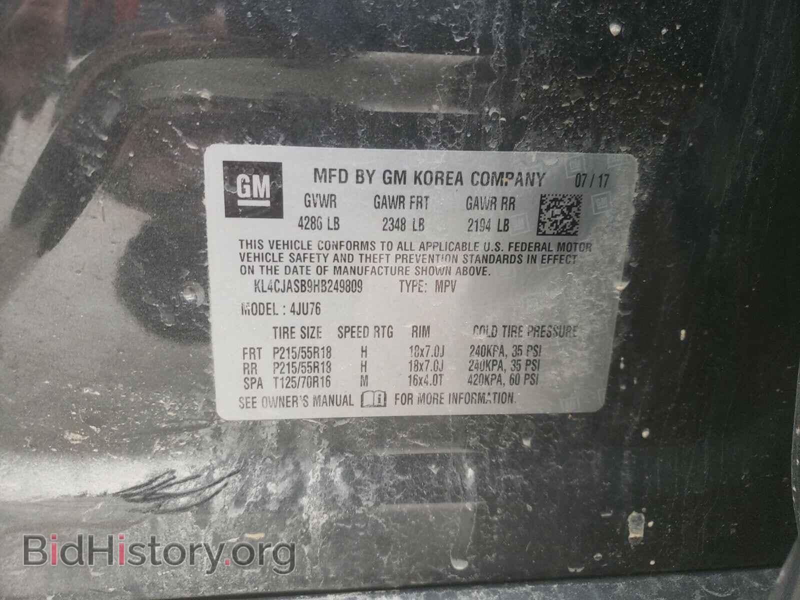 2017 BUICK ENCORE - VIN: KL4CJASB9HB249809 - Photo 10