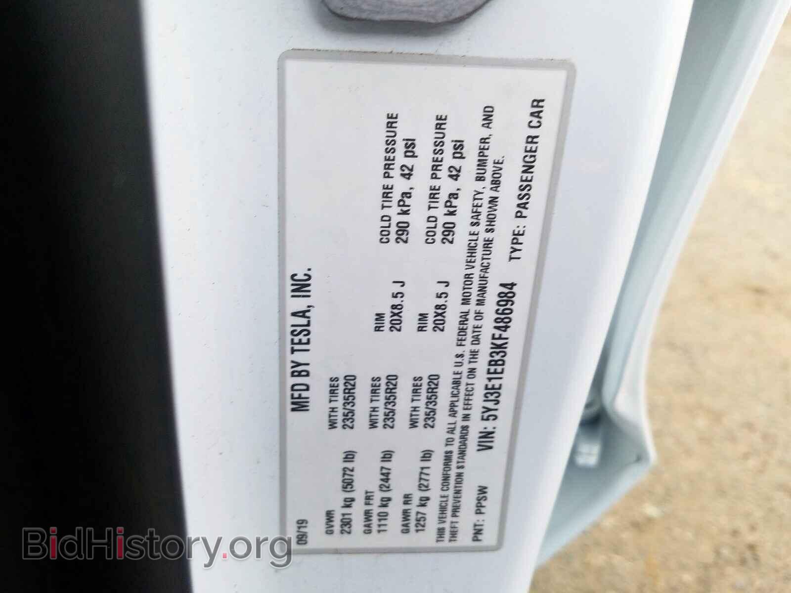 2019 TESLA MODEL 3 - VIN: 5YJ3E1EB3KF486984 - Photo 10
