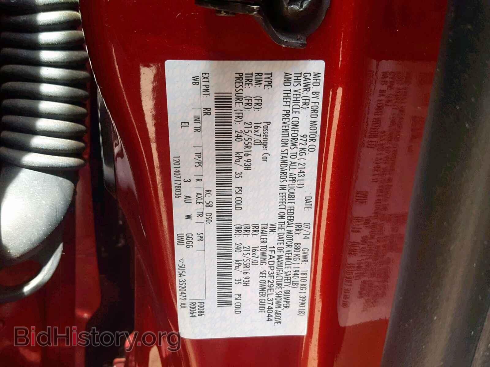 2014 FORD FOCUS SE - VIN: 1FADP3F29EL374044 - Фото 10