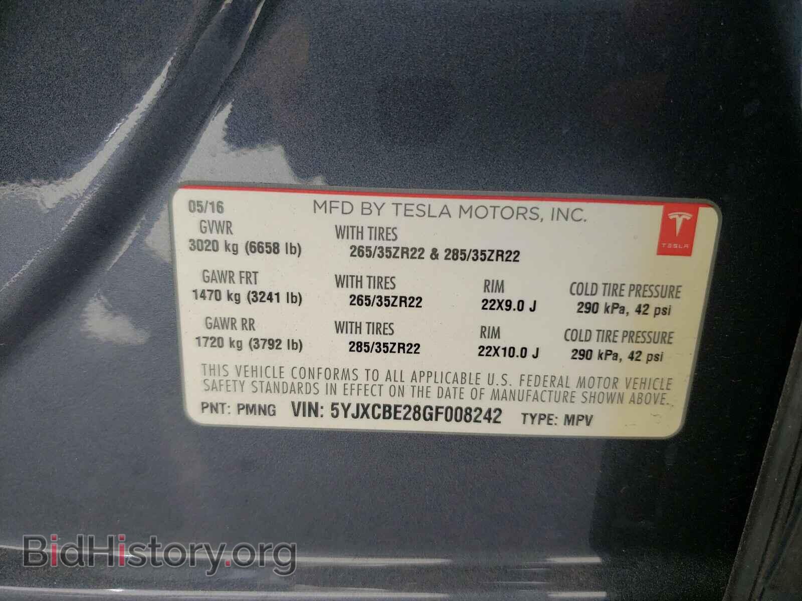 2016 TESLA MODEL X - VIN: 5YJXCBE28GF008242 - Photo 10