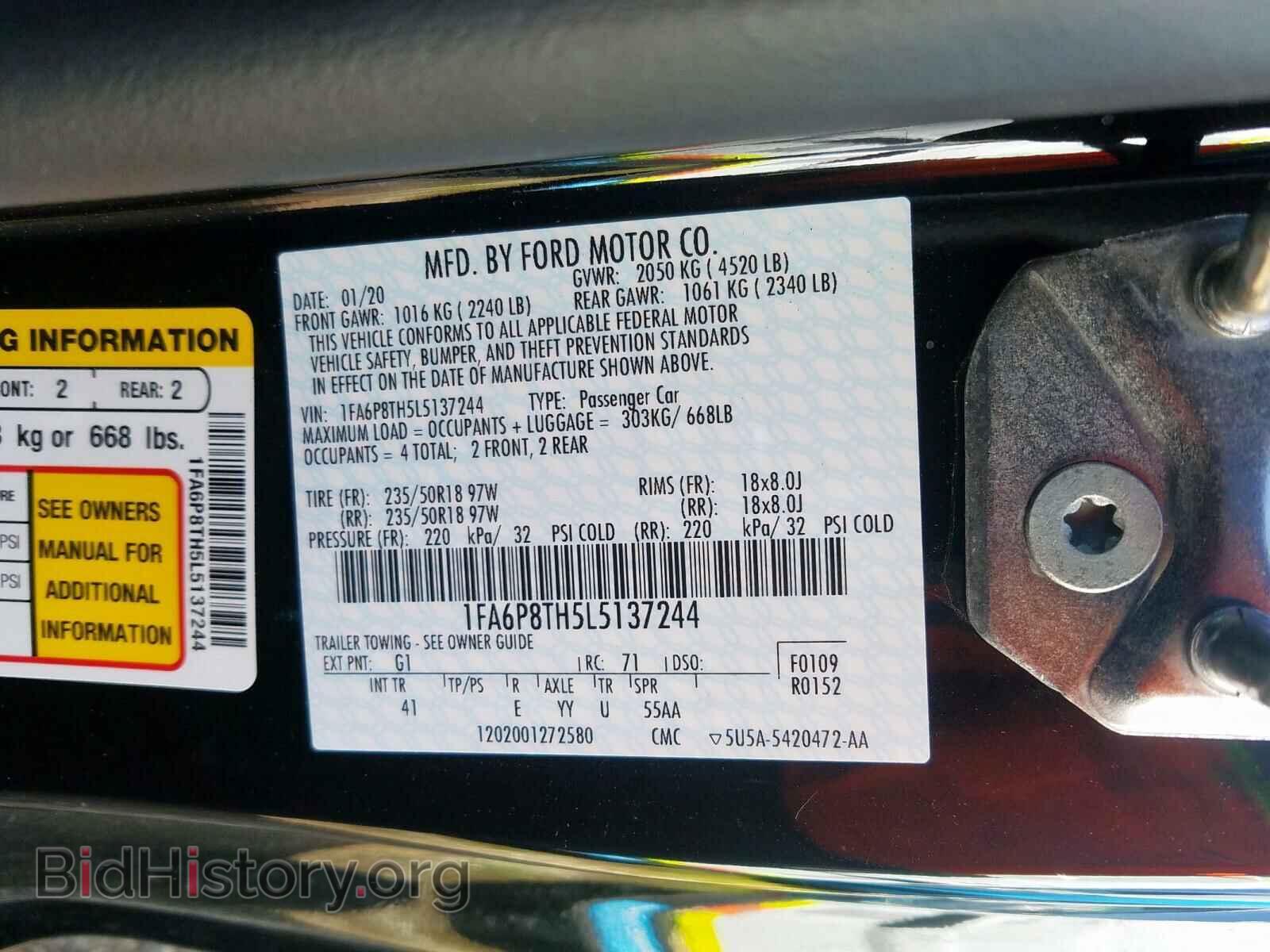 2020 FORD MUSTANG - VIN: 1FA6P8TH5L5137244 - Photo 10