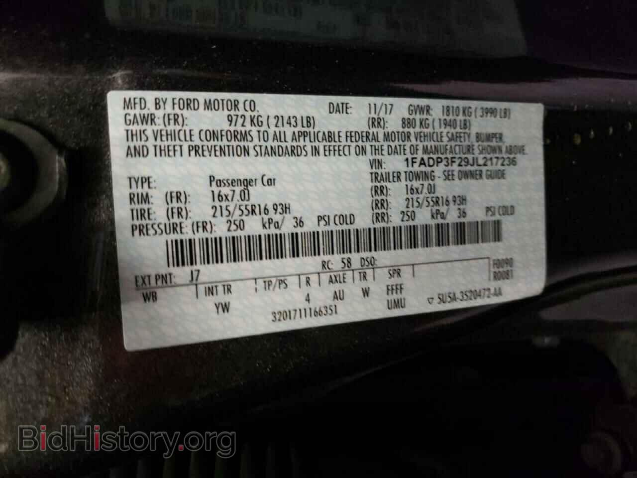 2018 FORD FOCUS - VIN: 1FADP3F29JL217236 - Фото 10