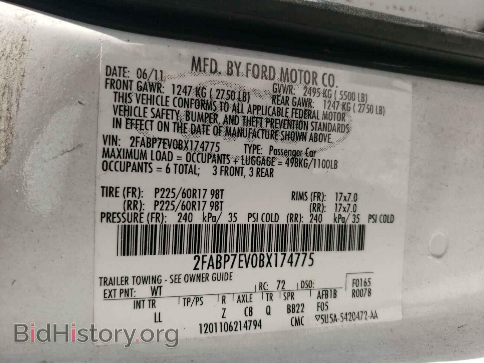 2011 FORD CROWN VIC - VIN: 2FABP7EV0BX174775 - Фото 10