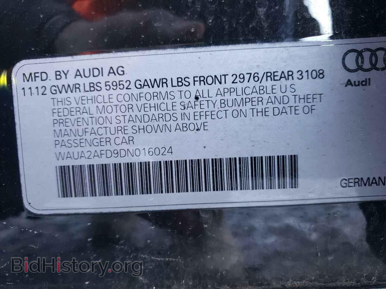 2013 AUDI A8 - VIN: WAUA2AFD9DN016024 - Фото 10