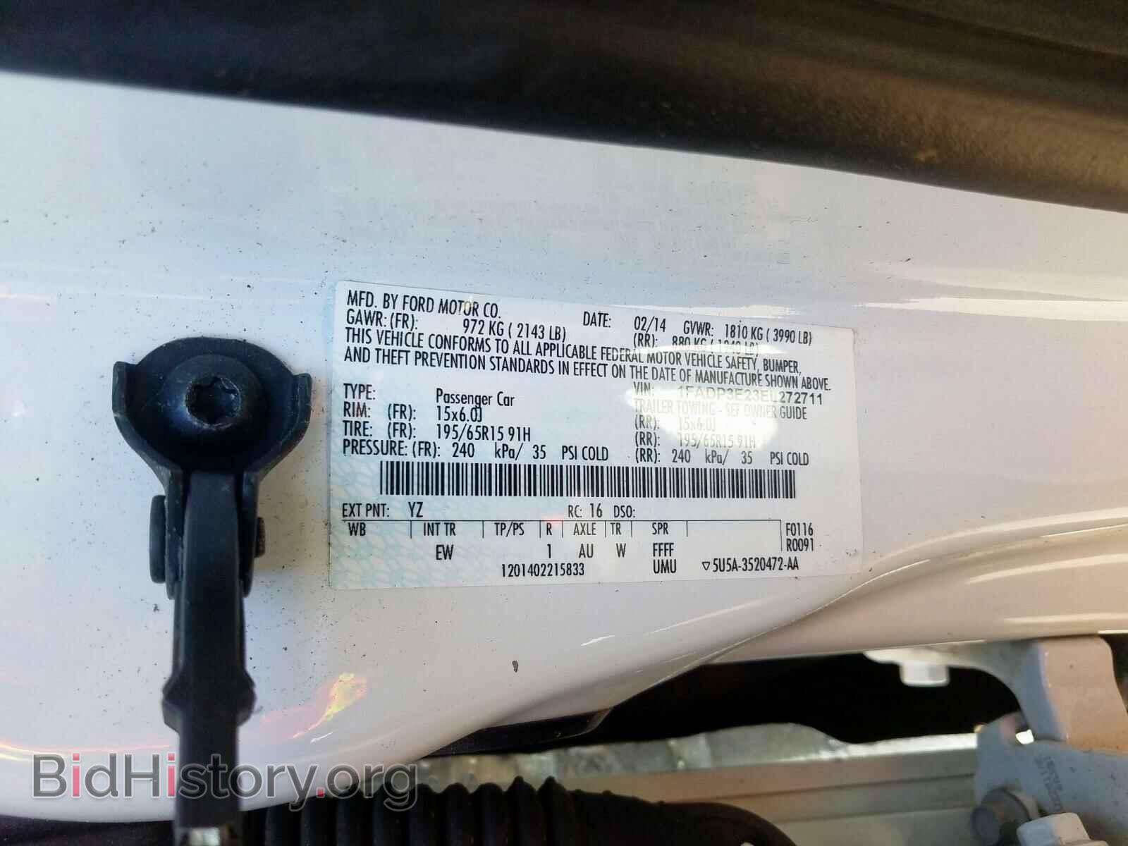 2014 FORD FOCUS - VIN: 1FADP3E23EL272711 - Фото 10