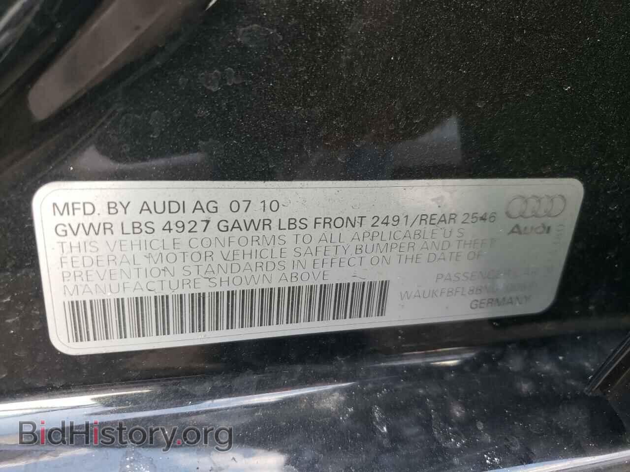 2011 AUDI A4 - VIN: WAUKFBFL8BN010069 - Фото 10