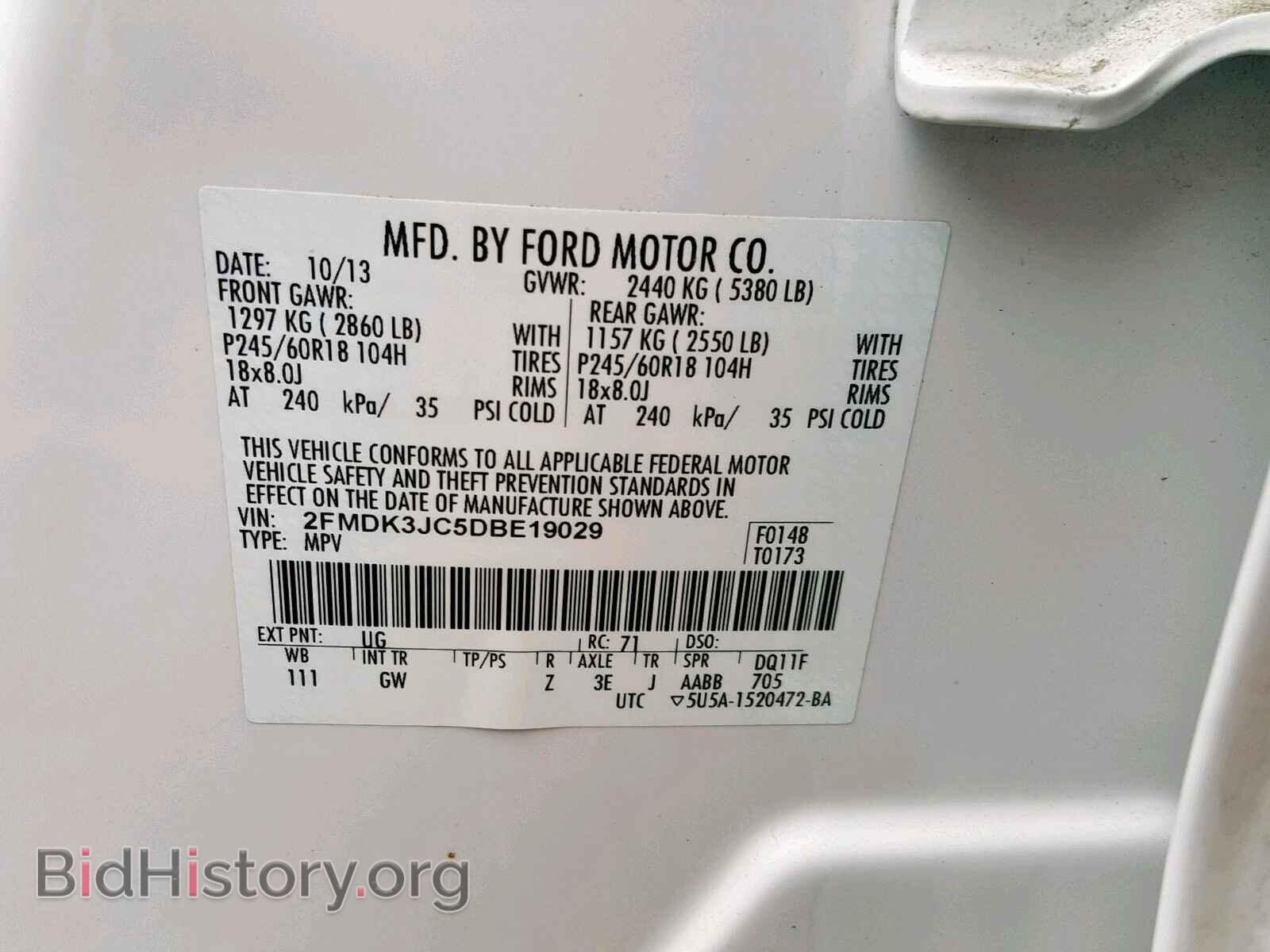2013 FORD EDGE SEL - VIN: 2FMDK3JC5DBE19029 - Photo 10