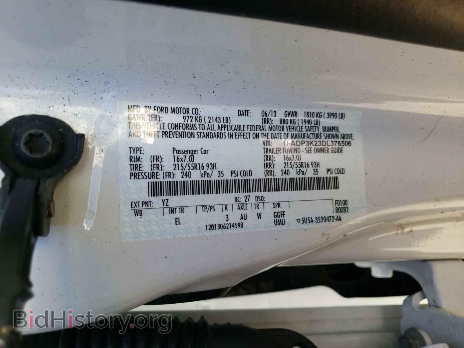 2013 FORD FOCUS - VIN: 1FADP3K23DL376506 - Фото 10
