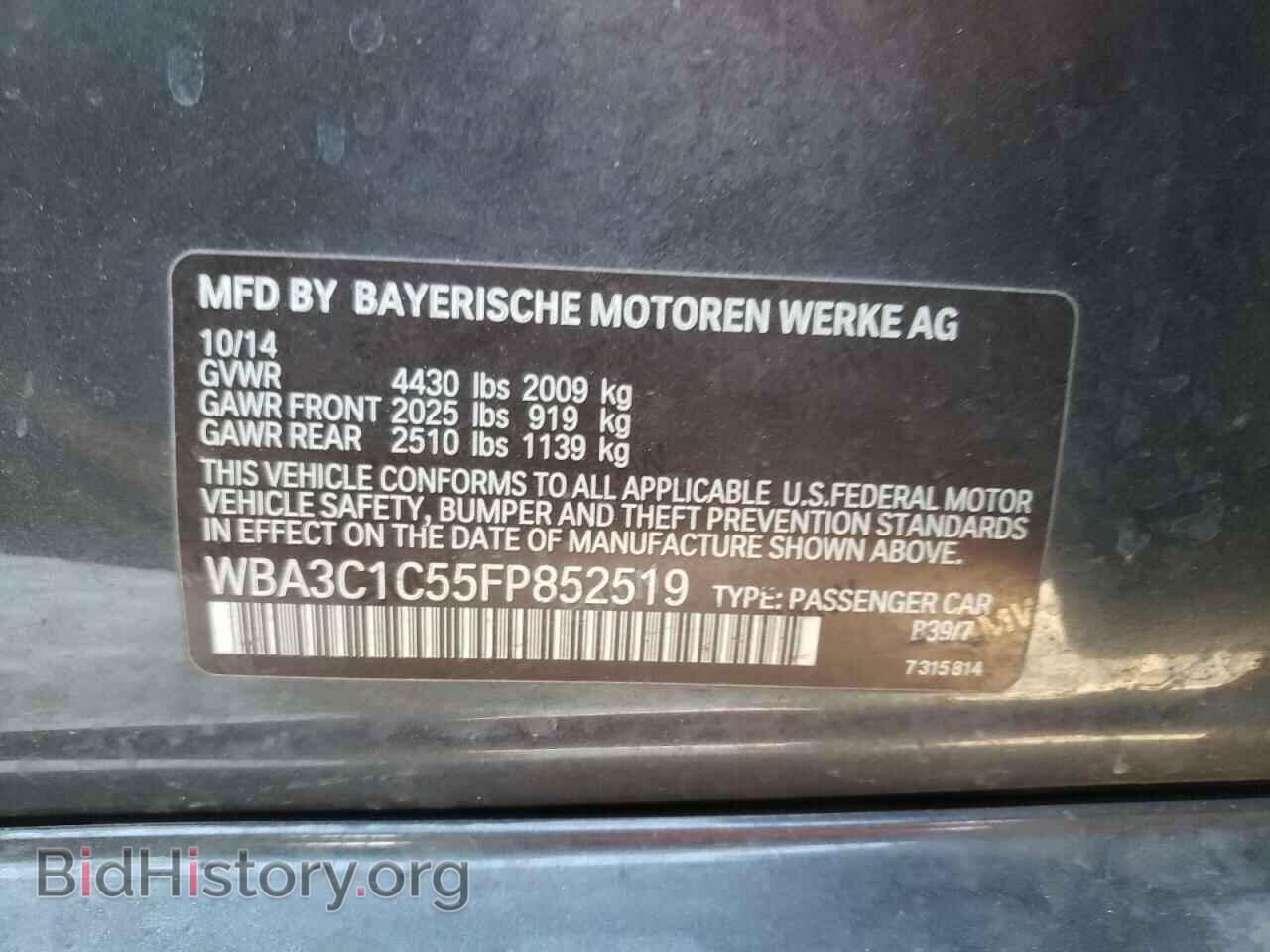 2015 BMW 3 SERIES - VIN: WBA3C1C55FP852519 - Фото 10