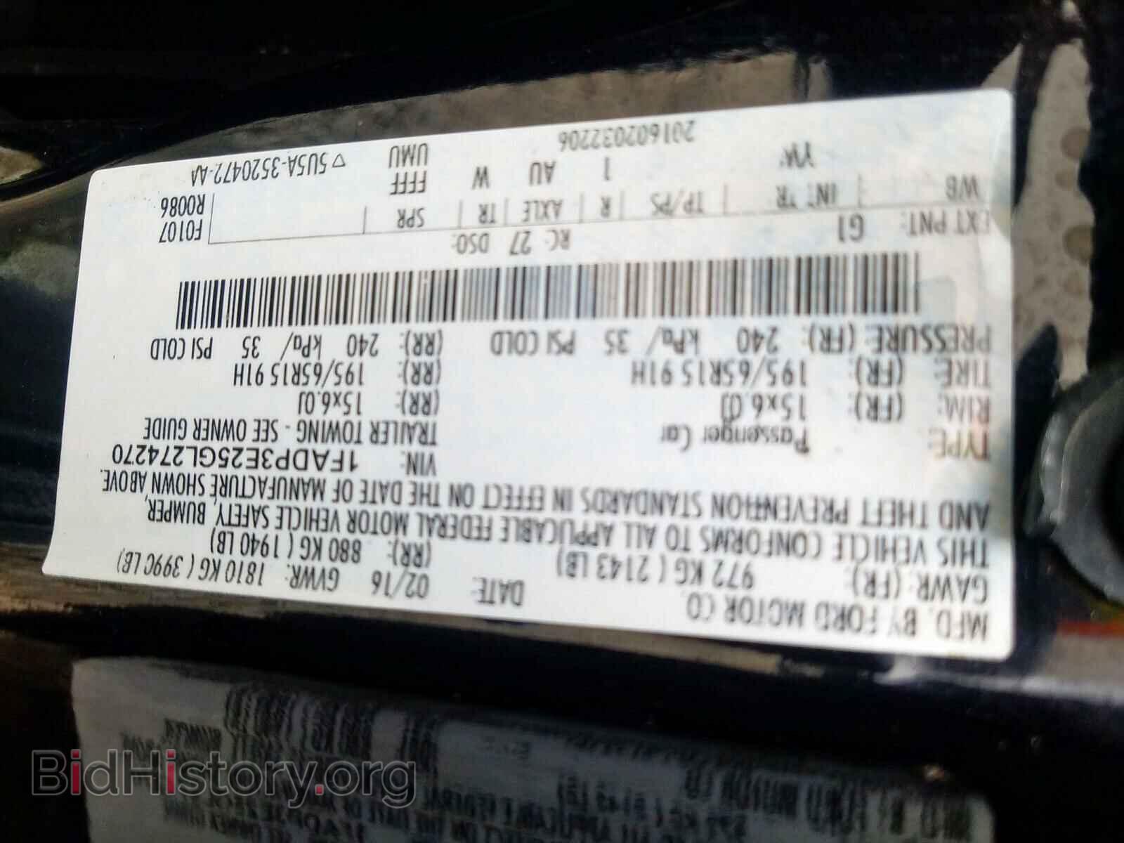 2016 FORD FOCUS - VIN: 1FADP3E25GL274270 - Фото 10
