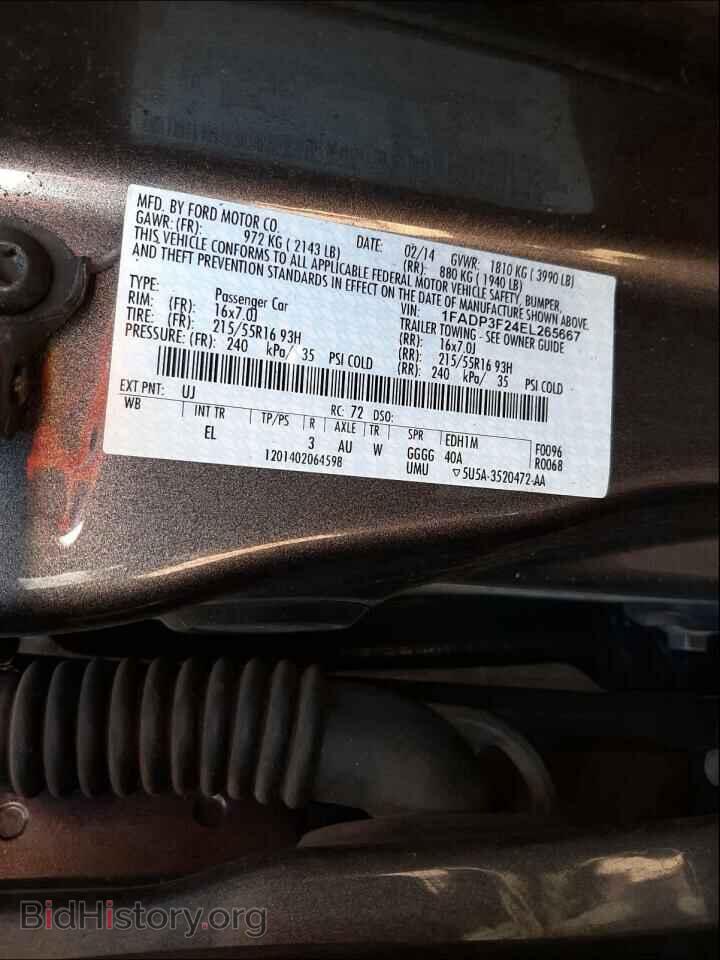 2014 FORD FOCUS - VIN: 1FADP3F24EL265667 - Фото 10