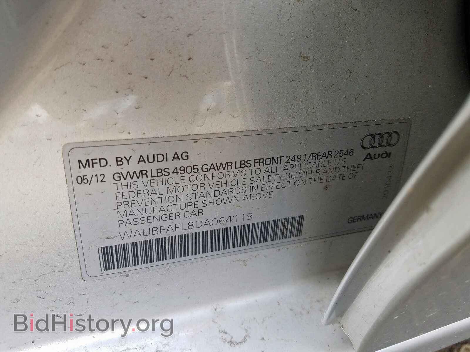 2013 AUDI A4 - VIN: WAUBFAFL8DA064119 - Фото 10