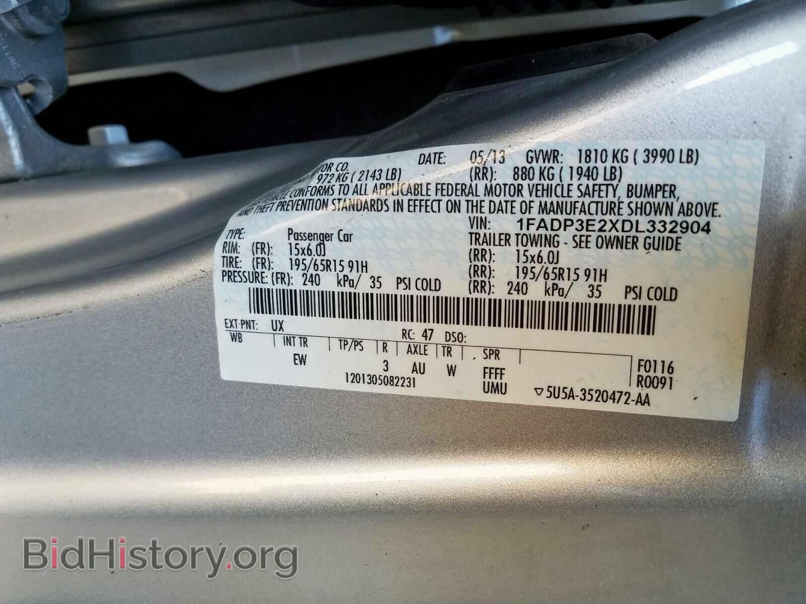 2013 FORD FOCUS - VIN: 1FADP3E2XDL332904 - Фото 10