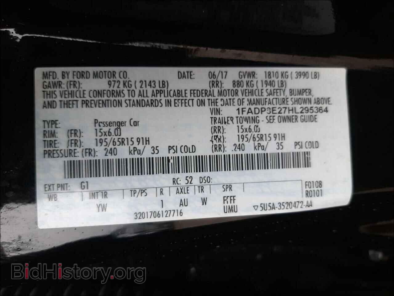 2017 FORD FOCUS - VIN: 1FADP3E27HL295364 - Фото 10