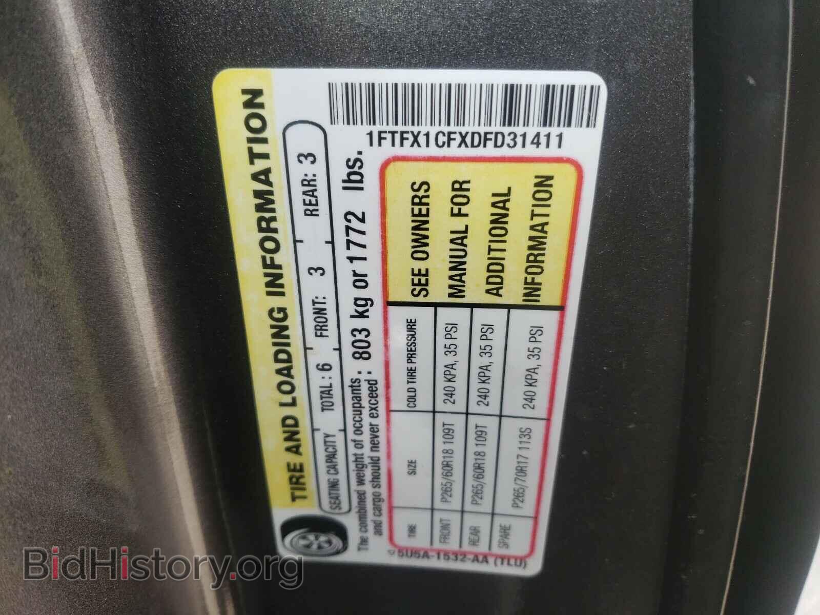2013 FORD F150 - VIN: 1FTFX1CFXDFD31411 - Фото 10