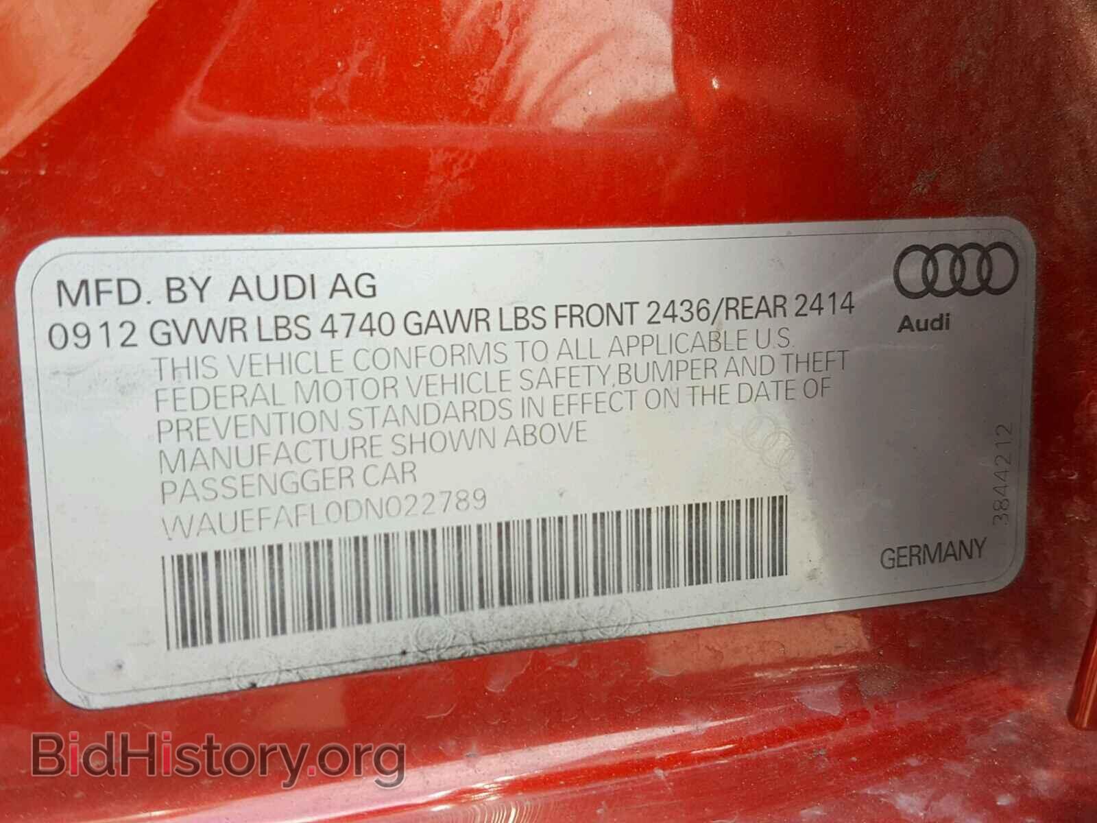 2013 AUDI A4 - VIN: WAUEFAFL0DN022789 - Фото 10