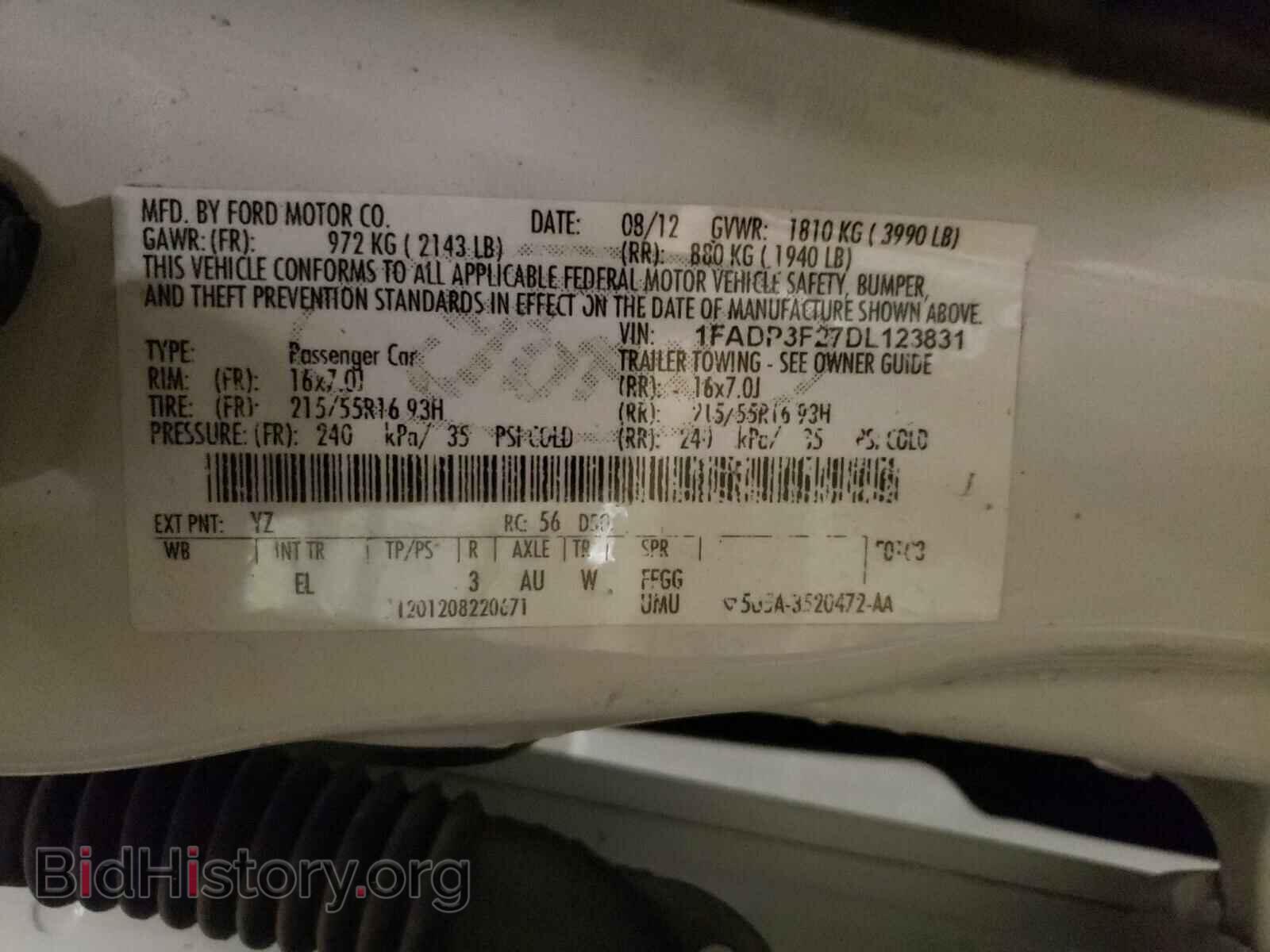 2013 FORD FOCUS - VIN: 1FADP3F27DL123831 - Фото 10