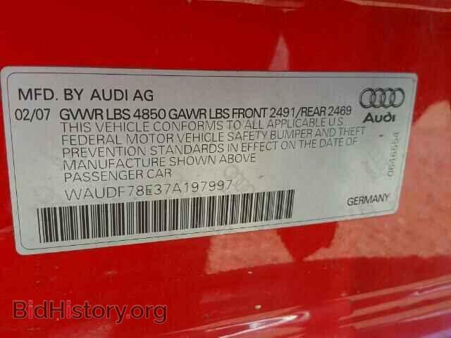 2007 AUDI A4 - VIN: WAUDF78E37A197997 - Фото 10