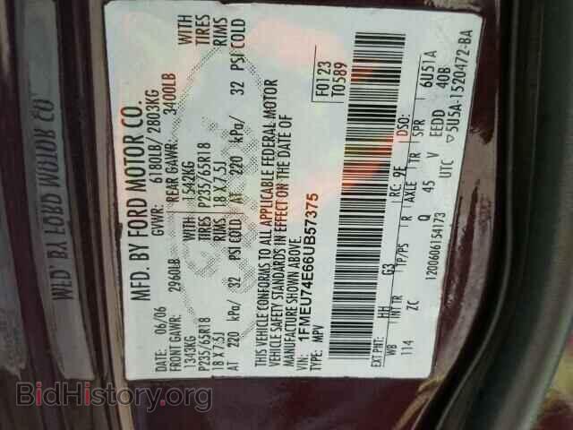 2006 FORD EXPLORER - VIN: 1FMEU74E66UB57375 - Фото 10