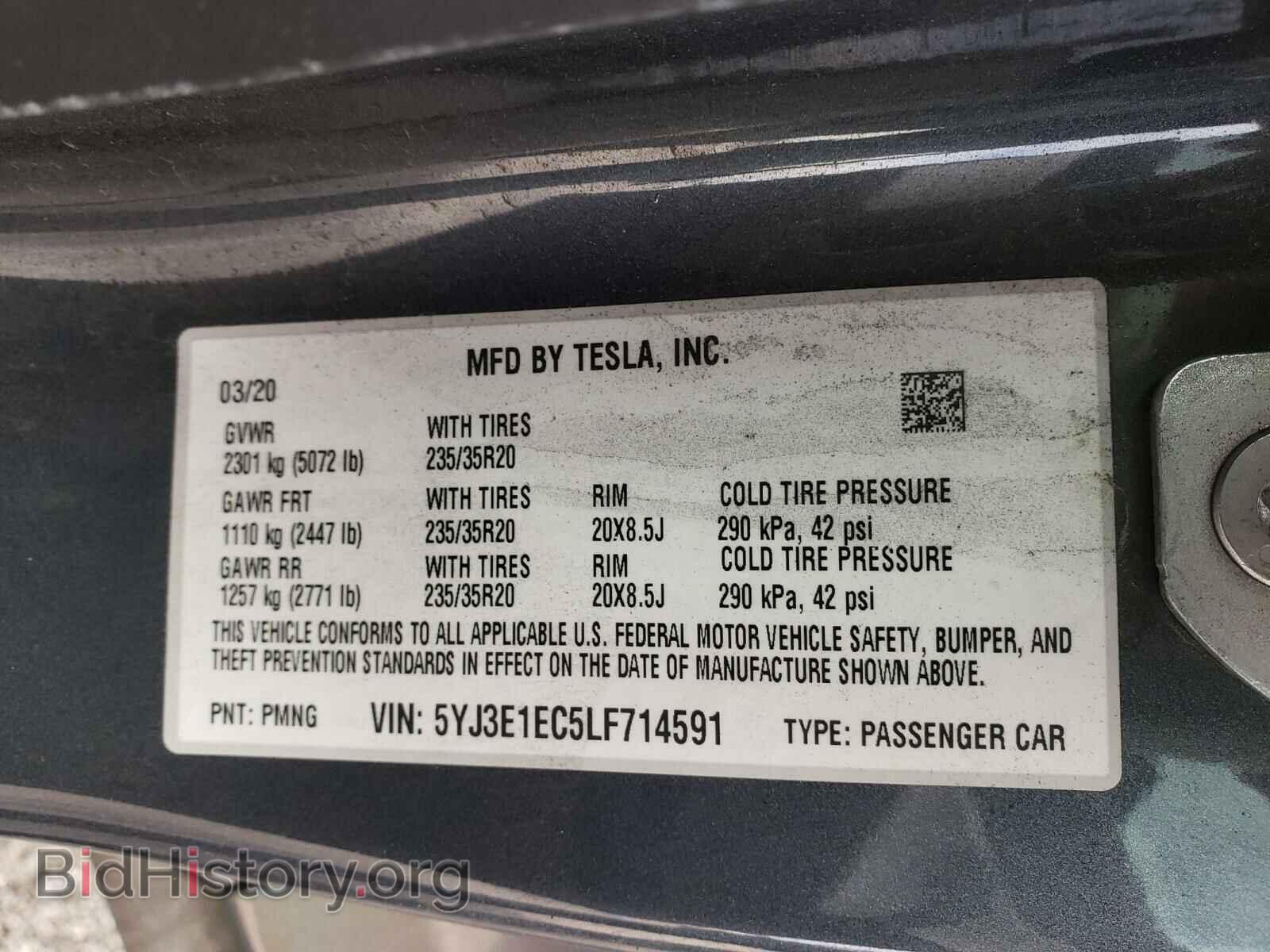 2020 TESLA MODEL 3 - VIN: 5YJ3E1EC5LF714591 - Photo 10