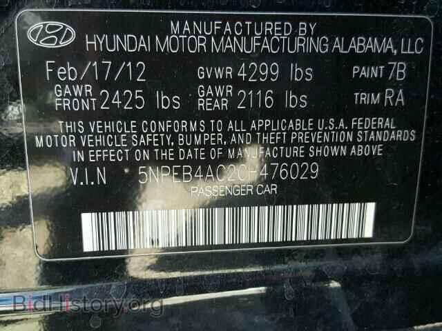 2012 HYUNDAI SONATA - VIN: 5NPEB4AC2CH476029 - Фото 10