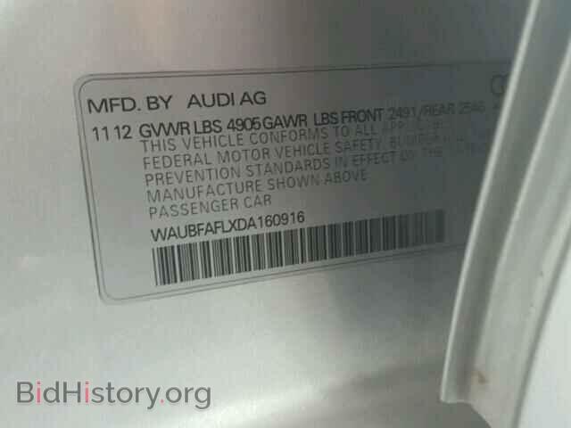 2013 AUDI A4 - VIN: WAUBFAFLXDA160916 - Фото 10