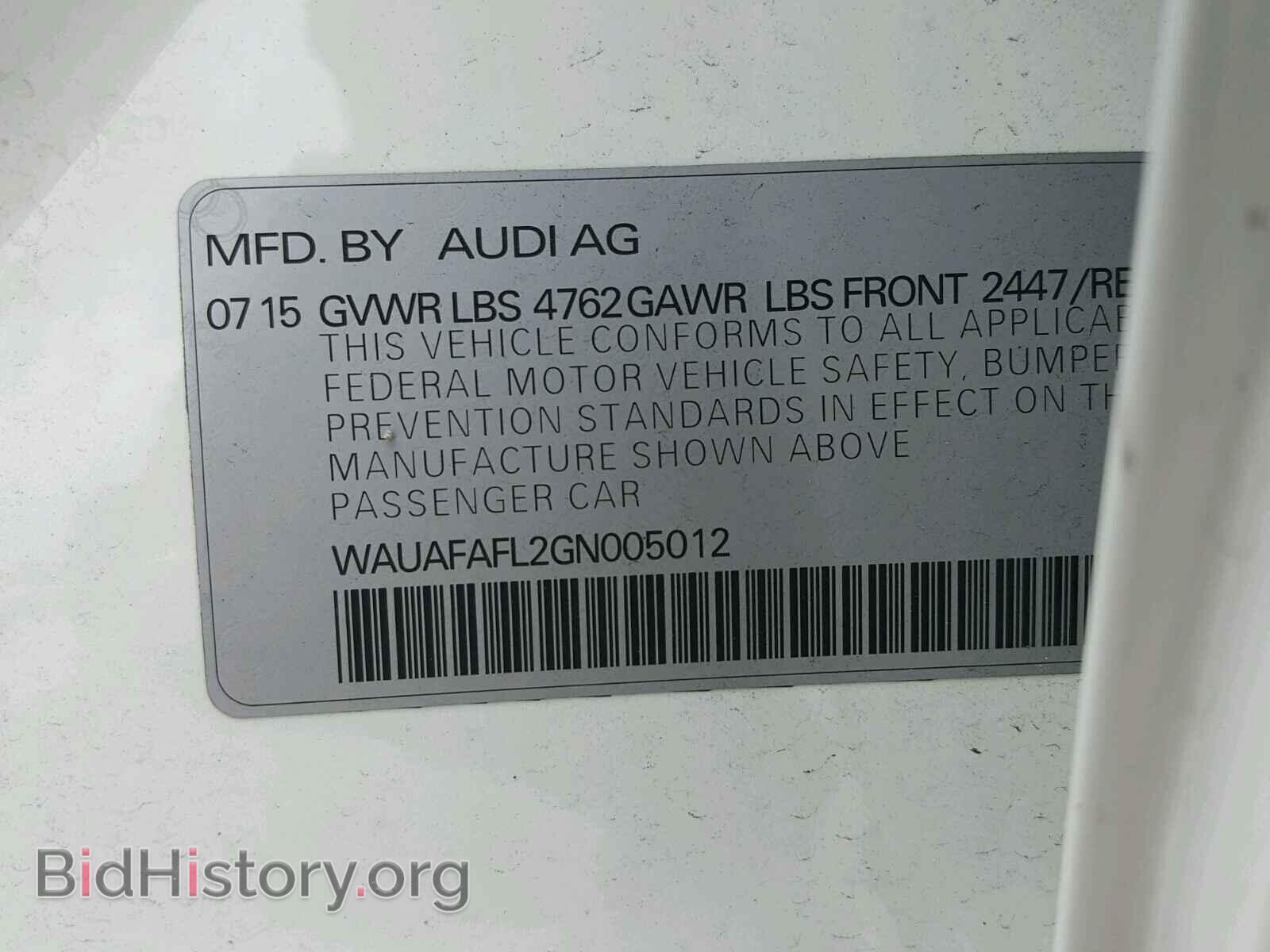 2016 AUDI A4 - VIN: WAUAFAFL2GN005012 - Фото 10