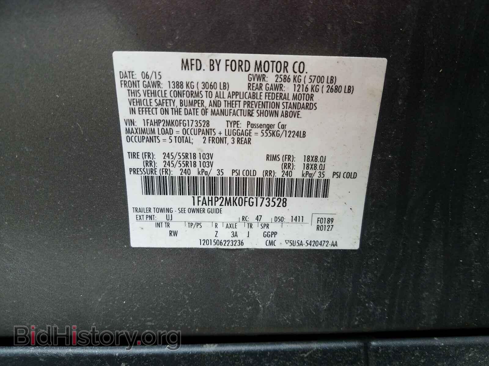 2015 FORD TAURUS - VIN: 1FAHP2MK0FG173528 - Photo 10