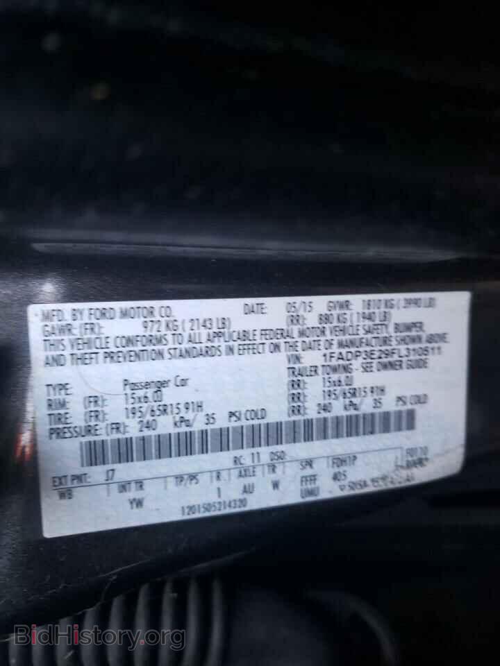 2015 FORD FOCUS - VIN: 1FADP3E29FL310511 - Фото 10