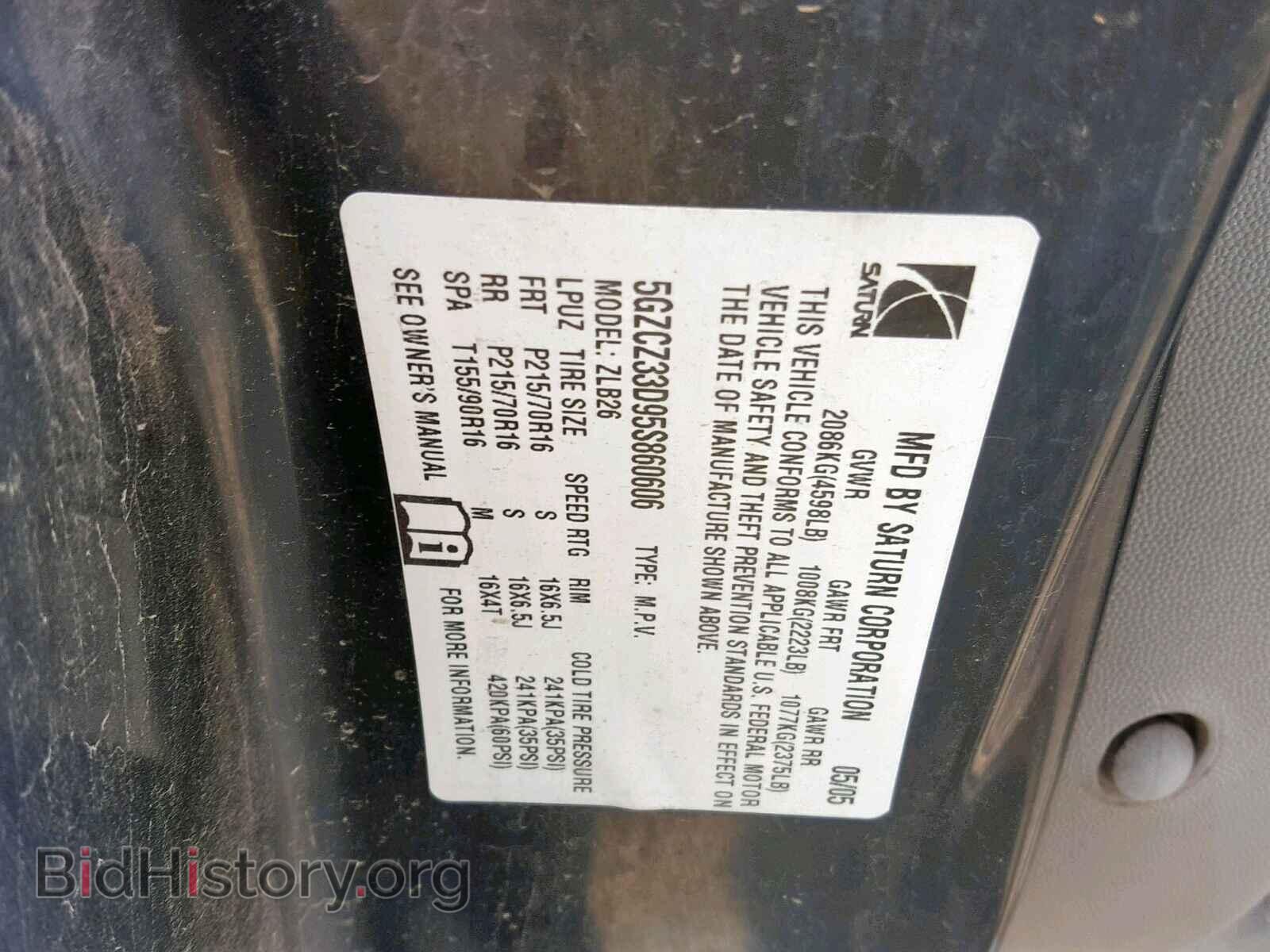 2005 SATURN VUE - VIN: 5GZCZ33D95S860606 - Фото 10